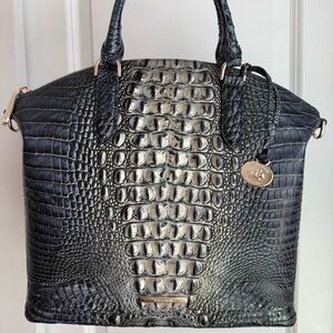Brahmin Large Duxbury Satchel Twilight Blue Ombre Melbourne Leather